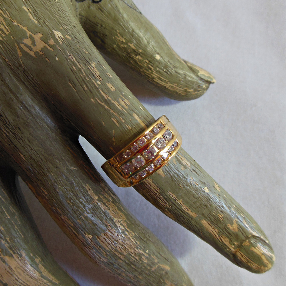 Gold Tone Crystal Ring